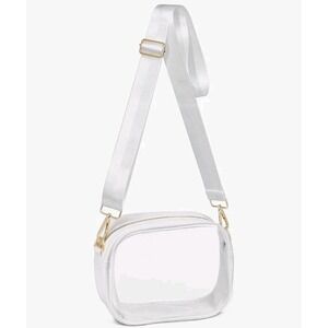 Clear, Small Crossbody Bag With White Trim, Stadium Events, Concerts...